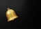 3d notification. Luxurious golden bell on black background for various purposes. 3d rendering illustration