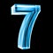 3d number 7 in blue glass