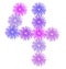 3d number four of purple flowers, design element