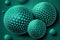 3d ocean green color spheres cluster. Abstract background. Banner or sign design. Generative ai