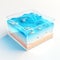 3d Ocean Water Box With Azure Blue Sea Water Island