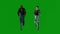 3d office worker man and woman on green screen cyclist going to office 3d rendered