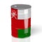 3D oil barrel, flag of Oman