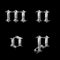 3D old Gothic metal lowercase alphabet - letters m-p