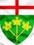 3D Ontario province coat of arms, Canada.