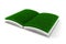 3d open book with grass paper