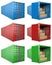 3D Open and close container with cardboard boxes