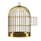 3d Open golden birdcage