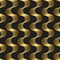 3d optical art waves pattern. Seamless black and gold abstract background/ Stylish trendy shadow wavy lines wallpaper