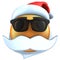 3d orange emoticon smile with christmas hat