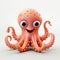3d Orange Octopus Cartoon Render - Subtle Humor Illustration