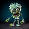 3d Origami Halloween Tdm Zombie: Conceptual Digital Art With Intense Movement Expression