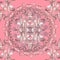 3d ornamental floral seamless Baroque vector mandala pattern. Vintage elegance pink background. Surface line art Damask ornament