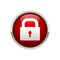 3D Padlock Red Button Security Locked Symbol Design