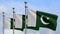 3D, Pakistani flag waving in the wind. Pakistan banner blowing soft silk