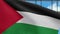 3D, Palestinian flag waving on wind. Palestine banner blowing soft silk.