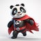 3d Panda Bear Character Super Hero - Tamer Avatar In Tiago Hoisel Style