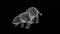 3D Panther rotates on black background. Predatory animal concept. Graceful predator. Business advertising backdrop. For