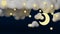 3d Paper cut Clouds,Moon and Stars on Night Sky Blue Background.Sale Header or Voucher Template with Gold Moon,Good night and