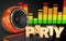 3d party sign orange speaker