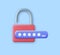 3d Password protected icon.