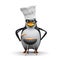 3d Penguin cooks a barbeque