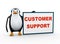 3d penguin with headphone customer support