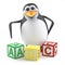 3d Penguin learns the alphabet