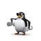3d Penguin lifting dumbells