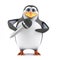 3d Penguin with microphone