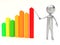 3d people business statistic graph