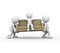 3d people carrying a sofa with man