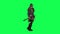 3d people in chroma key background isolated 3d human warrior warrior in green sc