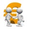 3d people shaking hands in front of EUR sign - on white background