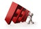 3d people stopping red FEAR word falling, 3D illustration