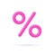 3D Percent icon. Promotion, discount, sale, percentage concept. Interest rate, finance, banking, credit.