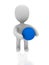 3d person with blue golf ball