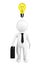 3d person businessman with a bulb over a head