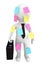 3d person businessman with memo papers