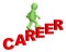 3d person, rising upwards on a ladder of career