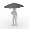 3d person under black umbrella