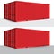 3d perspective red cargo container shipping freight isolated tex