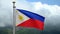 3D, Philippin flag waving on wind. Close up Philippine banner blowing soft silk