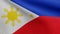 3D, Philippin flag waving on wind. Philippine banner blowing soft silk