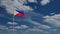 3D, Philippin flag waving on wind. Philippine banner blowing soft silk