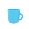 3d photo realistic blue cup icon mockup. Design Template for Mock Up. ceramic clean mug with a matte effect isolated transparent