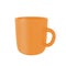 3d photo realistic orange cup icon mockup. Design Template for Mock Up. ceramic clean mug with a matte effect isolated transparent