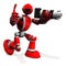 3D Photographer Robot Red Color Pose With DSLR Camera, Thumbs Up