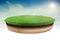 3d piece of land island with green grass