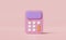 3d pink calculator icon for accounting finance isolated on pink background. minimal concept 3d render illustration
